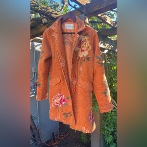 Paparazzi Orange Floral Teddy Jacket